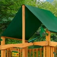 Gorilla Playsets Pioneer Peak Wooden Swing Set with Sunbrella® Canvas Canopy, Tire Swing, and