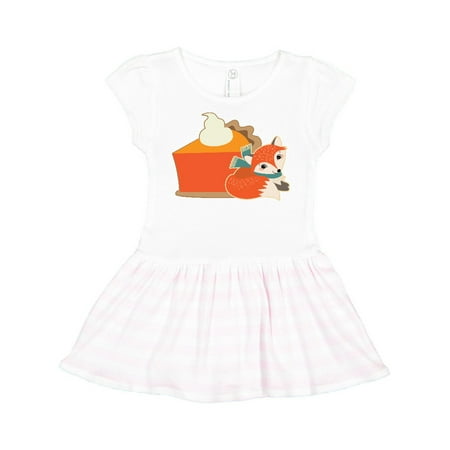

Inktastic Thanksgiving Fox Pumpkin Pie Gift Toddler Girl Dress