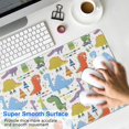 thumbnail image 4 of Long Mouse Pads for Desk,Colorful Dinosaurs Skating Pattern Desk Mats on Top Of Desks, Desk Mouse Pad Extra Large with 3mm Non-Slip Base and Stitched Edge for Gaming,Office,Work,Home 31.5"x11.8", 4 of 6