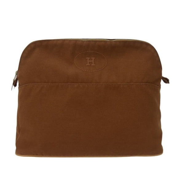Pre-Owned Hermes Pouch Bolide TGM Cotton Brown Multi Women's HERMES (Fair)