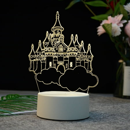 

Qazqa 3D USB Acrylic Night Light LED Table Desk Bedroom Decor Gift Warm White Lamp
