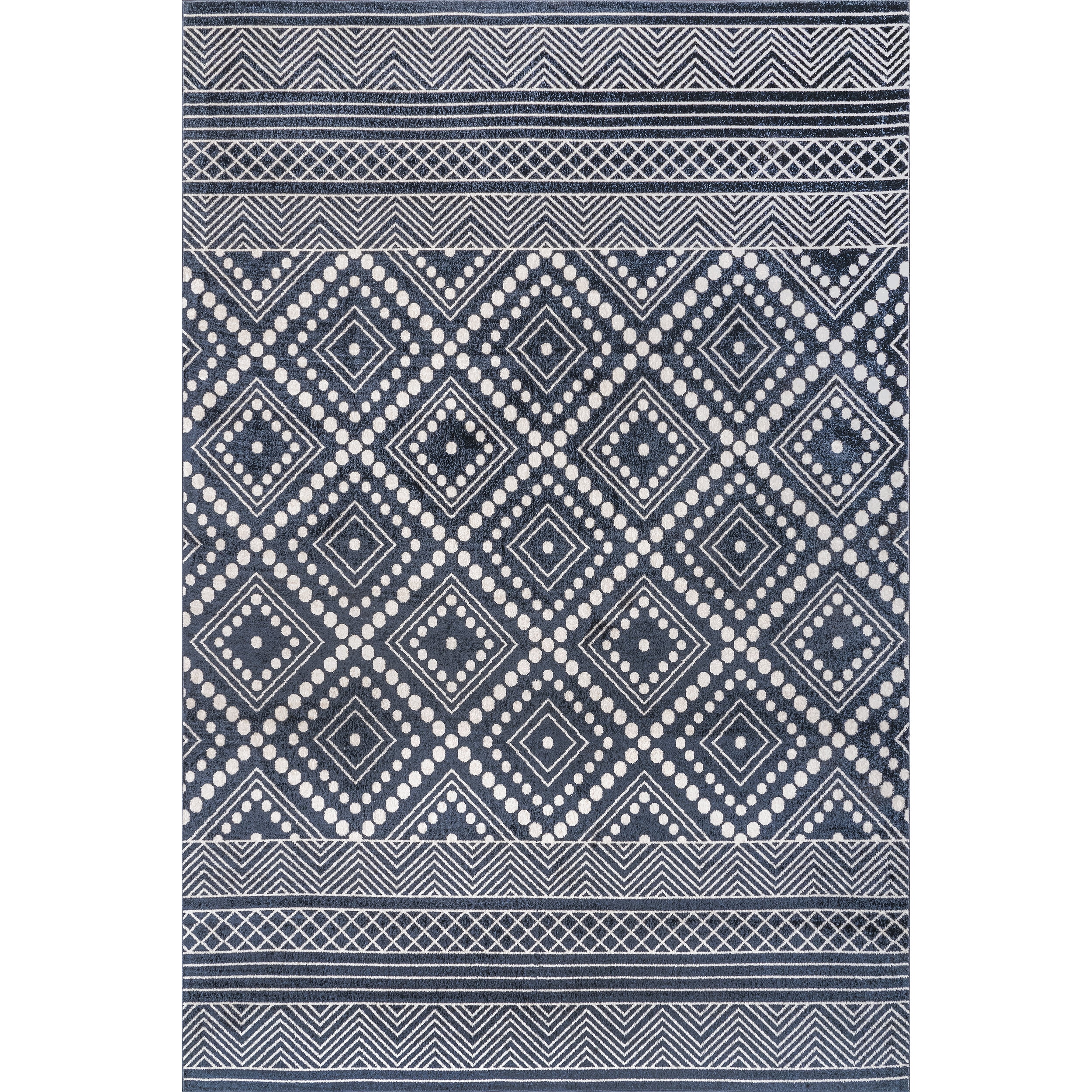 nuLOOM Phyllis Machine Washable Diamond Trellis Area Rug, 6' 7" x 9', Blue