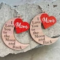 thumbnail image 3 of 2023 Cut Wood Print Love Mom Leopard Stripes Round Acrylic Mother's Day Earrings, 3 of 9