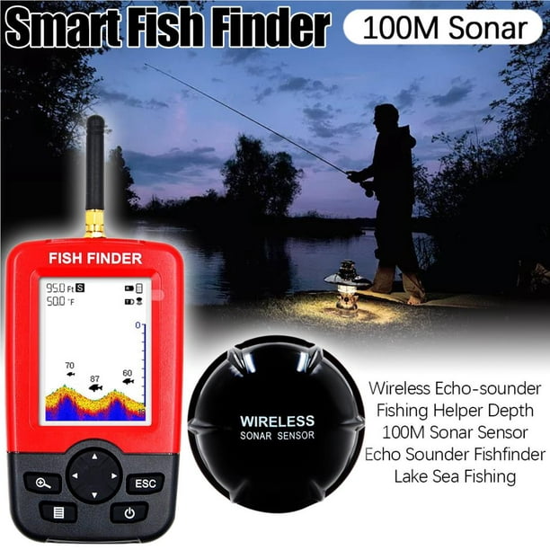 Smart Fish Finder Wireless Echo-sounder fish finder portable Fishing Helper  Depth 100M Sonar Sensor Echo Sounder Fishfinder Lake Sea Fishing 
