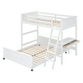 thumbnail image 4 of Harper & Bright Designs Twin Over Full Bunk Bed with Desk, White, 4 of 9