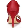 thumbnail image 4 of BLISSFUL STEP Women's Rhinestone Ankle Strap Open Toe Stiletto Red Heels Sandals 9 M US, 4 of 6