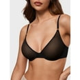 thumbnail image 5 of Women's Cosnufy Sheer Balconette Bra Demi Unlined Plunge Mesh See Through Sexy Bras Underwire, 5 of 6