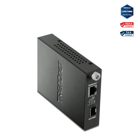 UPC: 0710931610253 | TRENDnet TFC-1000MGA Intelligent 100/1000Mbase-T to SFP Media Converter