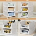 thumbnail image 3 of 5 Pack Stackable Closet Storage Basket - Stackable Storage Bins, Multifunctional & Foldable Closet Organizer, Wardrobe Cupboard Space-Saving Hat Storage Drawer Organizer, 3 of 5