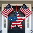 thumbnail image 7 of Rustic 4th of July Wreath, 14" Farmhouse Patriotic Door Wreath, Red White and Blue Burlap Style Decor for Independence Day & Summer, Lazyguy, 7 of 7