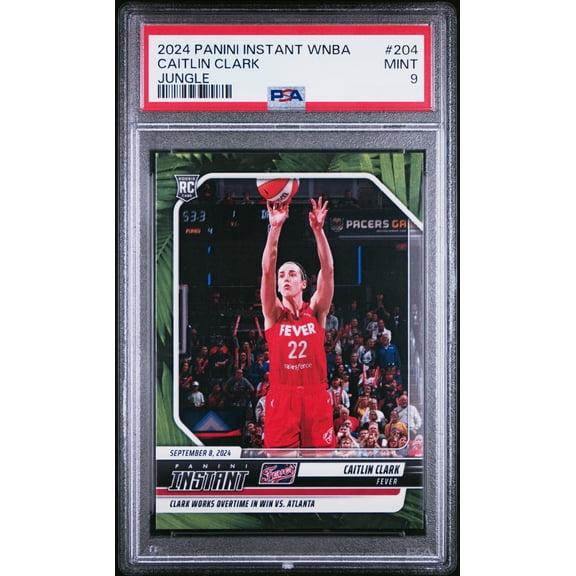 PSA 9 Caitlin Clark 2024 Panini Instant #204 Rare Jungle SP 25 Made Rookie Card Indiana Fever