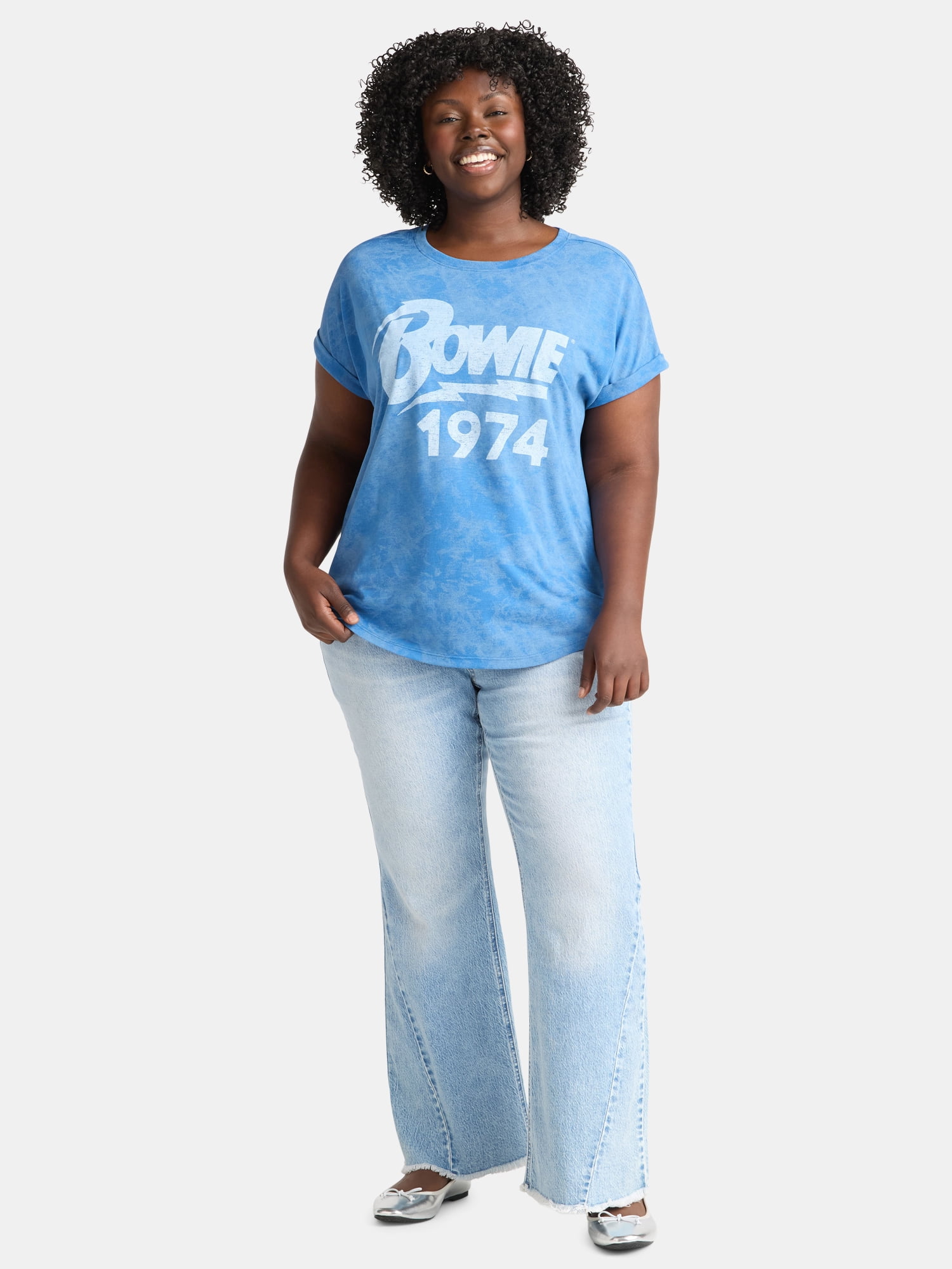Terra & Sky Women's Plus Size High Rise Flare Jeans, 30" Inseam, Sizes 16W-28W