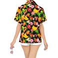 thumbnail image 3 of LA LEELA Women's Button Down Blouses Casual Beach Party Blouse Shirt Summer Short Sleeve Tropical Vacation Button up Dress Hawaiian Shirts for Women S Fruit Basket, Black, 3 of 5