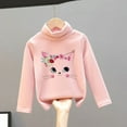 thumbnail image 2 of VNKIDY Girls Sweaters Toddler Kids Cute Style Turtleneck Sweater Long Sleeve Loose Fit Sweet Jumper With Cartoon Cat Pattern For Casual Daily Wear Warm Knitwear, 2 of 3