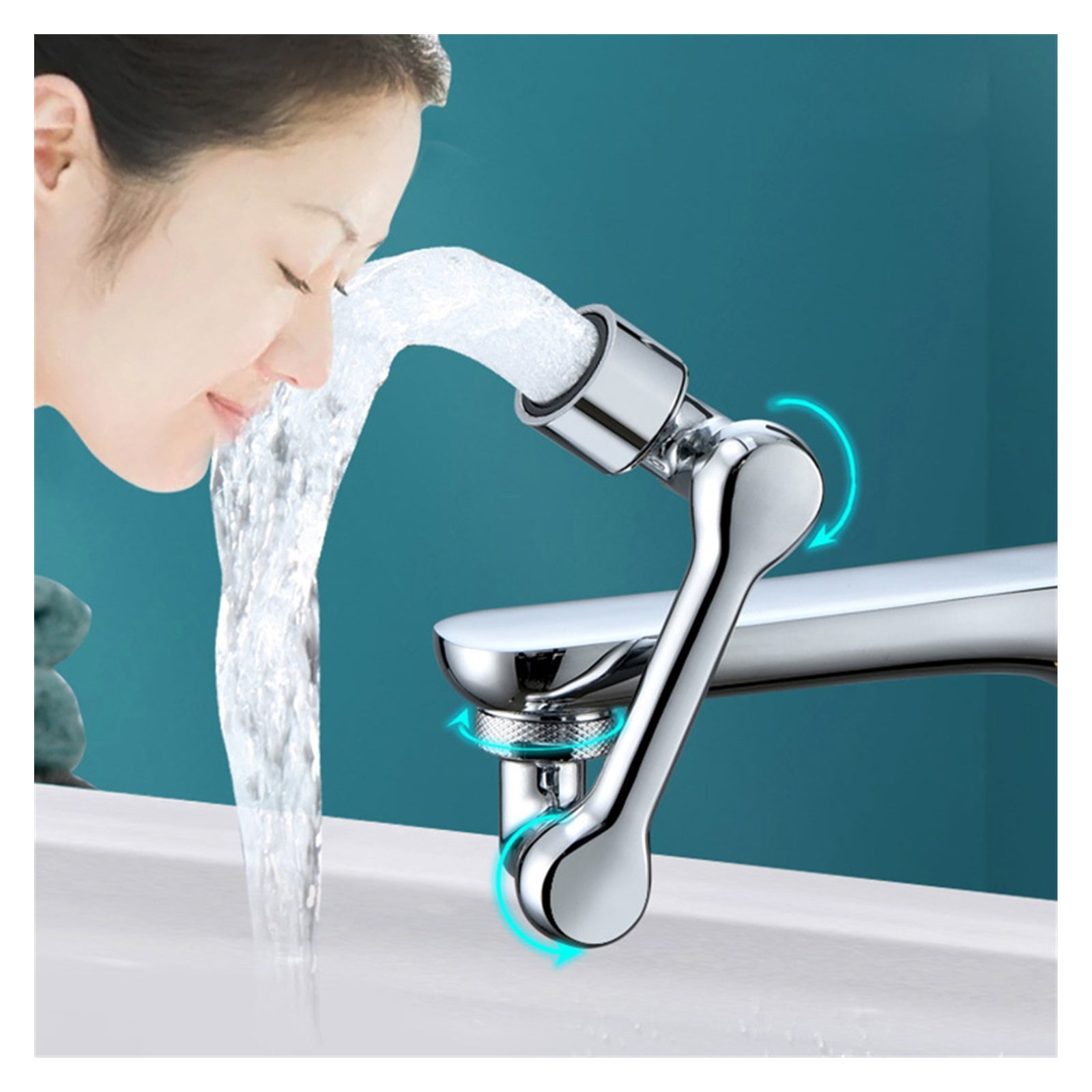 Universal Extension Faucet Splash Spray Head 1080 Degree Rotating Washbasin Tap Splash Aerator Robot Faucet Arm Filter Faucets ,Water Saving
