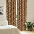 thumbnail image 2 of Ambesonne Savannah Window Curtains, Monkey Lion Folk African, Each 28" W x 63" L, Mustard and Brown, 2 of 4