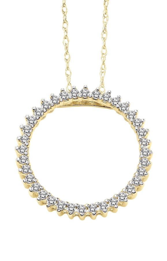Keepsake Eternal Treasure 1/5ctw Circle Diamond 10K Yellow Gold Pendant