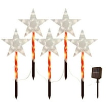 Christmas Yard Lights, Solar Powered Outdoor Lights, Snowflake Pentagram Ground Lights Holiday Decoration, Warm White LED, Weather Resistant, Easy Installation, Energy Saving
