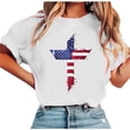 thumbnail image 4 of Mifsaly Womens American Flag Graphic Tee Crewneck Short Sleeve Summer Top 4Th Of July Loose Fit Patriotic Shirt L, 4 of 5
