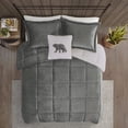 thumbnail image 4 of Woolrich Alton Ultra Soft Plush to Sherpa Berber Down Comforter Set, Charcoal/Ivory - Full/Queen, 4 of 5
