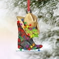 thumbnail image 6 of Cowboy Boot and Hat Christmas Ornament with Lights, Festive Hanging Decor for Western - Themed Holiday Season Decorations,B, 6 of 6