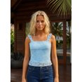 thumbnail image 3 of LMLYSoH Women's Summer Slim Fit Cami Tops Sleeveless Open Back Low Cut Lace Floral Tanks, 3 of 8