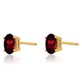 thumbnail image 3 of 14K Solid Yellow Gold Oval Red Garnet Studs Gemstone Solitaire Earrings January Birthstone Jewelry, 3 of 10