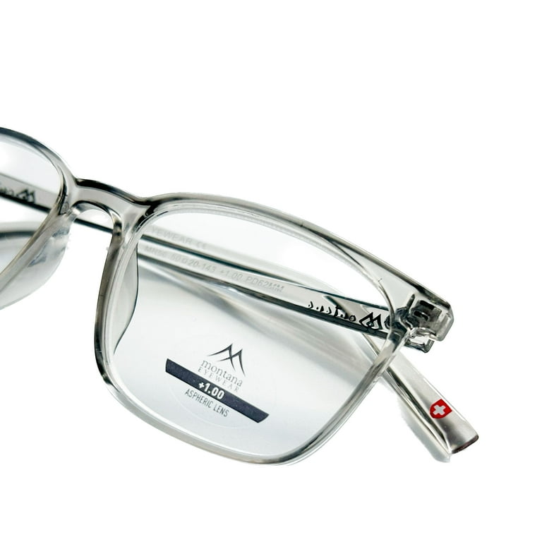 European Reading Glasses Crafted by High Quality Frame Lenses Clear Grey 3.00 D
