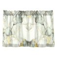 thumbnail image 7 of Yayeee Kitchen Curtains Tier Pair Light Filtering 27"x24" Rod Pocket Short Cafe Window Panel, Gray Marble Pattern, 7 of 7