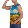 thumbnail image 3 of Pofeuu Field Bicycle Young Sunflower Print Men's Muscle T-Shirt, Sleeveless, Muscle Tank, Classic Muscle Tee Top For Men Casual Sleeveless Muscle T-Shirt Trendy Clothes-X-Large, 3 of 7