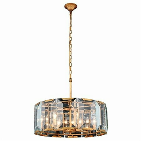 

Monaco Collection Pendant Lamp D:26 H:12 Lt:6 Golden Iron Finish Glass Crystal (Clear)-Finish:Golden Iron