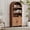 brown, variant on Home 71" Tall Bookshelf Arched Cabinet, 5-Tier Arched Bookcase with Mid Century Doors, Wooden Storage Cabinet with Open Display Shelves and Adjustable Shelf for Office Dining Living Room