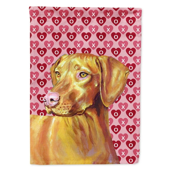 Carolines Treasures LH9145-FLAG-PARENT Vizsla Hearts Love and Valentines Day Portrait Flag  multicolor