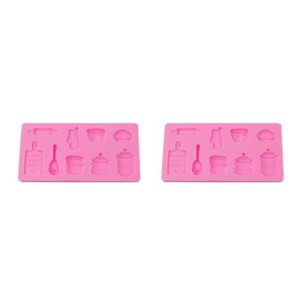 Molde de pastel de Fondant Cateissary utensilios para hornear de galletas decoración Rosa Tipo 1 2piezas