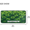 thumbnail image 3 of Coolnut St.Patrick's Day Kitchen Rug 39"x20", Beautiful Clover Leaves Shamrock Green Plaid Non Slip Washable Cushioned Carpets Polyester AntiFatigue Comfort Porch Floor Mat for Washroom Bedroom, 3 of 7