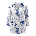 thumbnail image 5 of JINMGG Fall Long Sleeve Shirts for Women, Womens Summer Fall Tops 2023 Fashion Woman V Neck Three Quarter 3/4Sleeve T Shirt Autumn Printing Blouse Tops Sweatshirt, 5 of 6