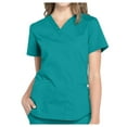 thumbnail image 2 of Women Scrubs Tops Short Sleeve V Neck T Shirts with Poackets, S-2XL, 2 of 4