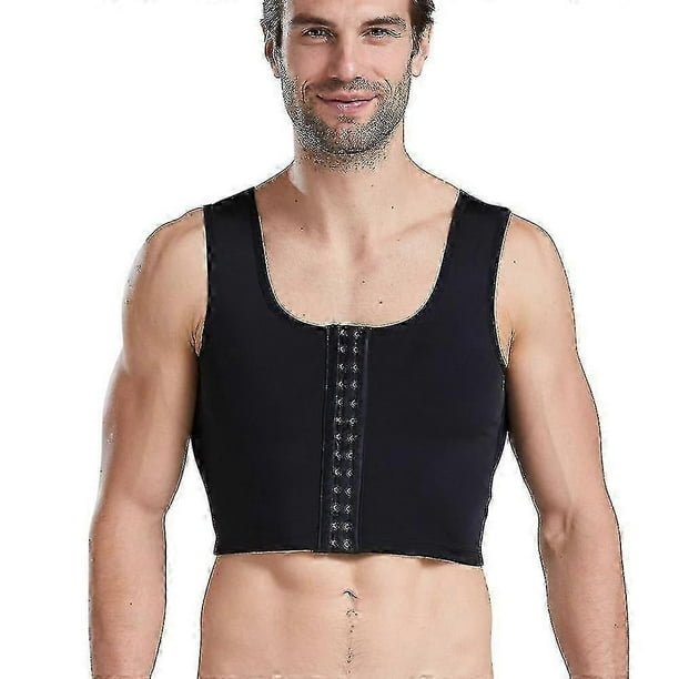 Men Compression Corset Body Shaper Tank Tops Vest Three-breasted Slimming Shapewear Undershirt