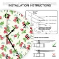 thumbnail image 6 of YladaFaie Strawberry Clock Wall Decor Battery Operated Floral Clocks Spring Wall Clock Round Wall Clock 10 in Non Ticking Quartz Analog Bathroom Clock, 6 of 7