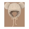 thumbnail image 4 of Women Outdoor Cute Bear Ears Windproof Earflap Hat Solid Beanies Lamb Hair Cap Winter Hat BLACK, 4 of 8