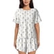 thumbnail image 1 of Balery Dancing Dogs Conjunto de Pijama para Mujer con Estampado, Dos Piezas de Manga Corta y Shorts, Ropa de Dormir Suave con Cuello Redondo y Bolsillos-Medium, 1 of 6