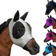 Clearance! Mini Horse Fly Mask - Super Comfort Fly Masks for Horses, Adjustable UV Protection Breathability Horses Fly Masks with Ears, Pony Mini Equine Fly Mask for Miniature