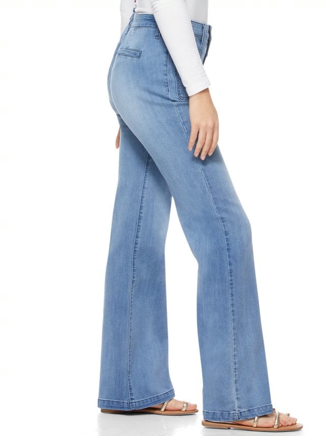 Scoop Women's Button Front Sailor Jeans, Sizes 0-22 - Walmart.com