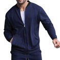 thumbnail image 2 of Men's Casual Jacket Autumn Winter Lightweight Comfortable Zippered Outerwear Stylish Sweater Coat for Daily Wear, 2 of 2