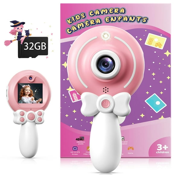 Varita mágica TEKFUN Camera Toy con lazo para niñas de 3 a 9 años, color rosa