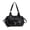black, variant on Edgy PU Motorcycle Tote Bag for Women, Belt Buckle Design, Metal Ring & Rivet Detail, Large Capacity Zipper Closure Shoulder Crossbody Bag for Daily Use (12.6" x 7.9" x 4.7", 1.17 lb)