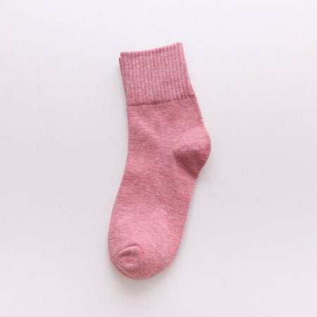 

OPKALL 4PCS Vintage Solid Color Women Socks Autumn Winter Cotton Socks Female Needles Knitting Middle Socks for Ladies