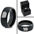 thumbnail image 4 of Tungsten Iowa Hawkeye State Band Ring 8mm Men Women Comfort Fit Black Dome Brushed Polished, 4 of 4