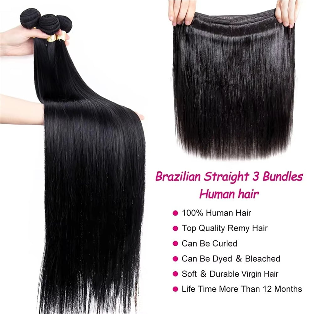 18-40 Inch Bone Straight Human Hair Bundles Brazilian Remy Hair Weave Hair Extensions