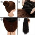 thumbnail image 4 of 22 Inch Long Curly KiLELINTAy Straight Wave Clip in Ponytail Drawstring for Woman Hair Extension High Puff Afro Natural Black Color,135G/Corn Wave, 4 of 8